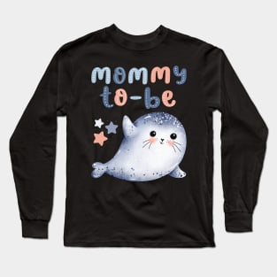 Mommy to be Baby shower Hello little One Sweet little seal cute baby outfit Long Sleeve T-Shirt